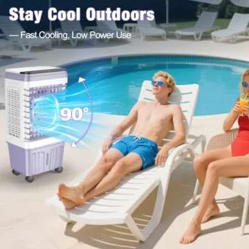 Portable Evaporative Air Cooler with 25 DB Quiet Operation