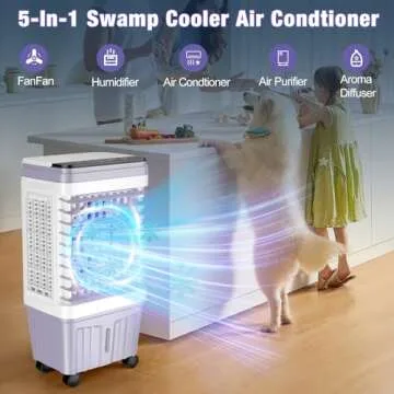 Portable Evaporative Air Cooler with 25 DB Quiet Operation