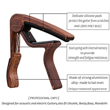 Guitar Capo 2 Pack Black and Rosewood for Acoustic