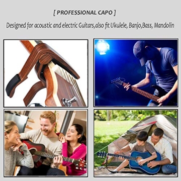 Guitar Capo 2 Pack Black and Rosewood for Acoustic