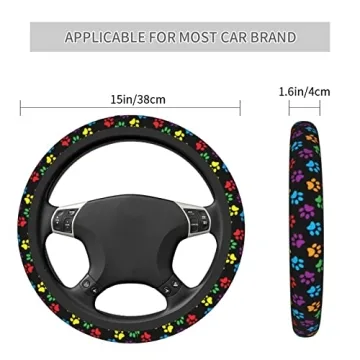 Dog Paw Print Steering Wheel Cover for All Vehicles