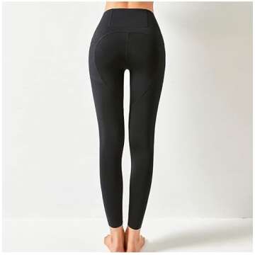 Soft Stretchy High Waist Fitness Naked Feeling Leggings with Side Pocket (as1, Alpha, l, l, Regular, Regular, Black)