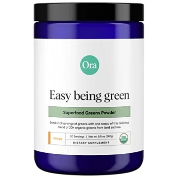 Ora Organic Greens Powder - Vegan Super Greens Drink for Energy & Detox with Citrus Flavor - 30 Serv...