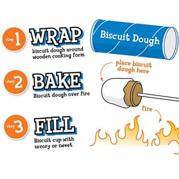 Wolf’em Marshmallow Roasting Stick Set - Perfect for Campfire Cooking with Pie, S’mores and More...