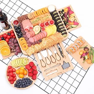 Charcuterie Cheese Boards Set with Knife for House Warming Decor New Home, Anniversary & Wedding for Couple, Bridal Shower Gift for Women