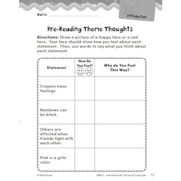 The Day the Crayons Quit: An Instructional Guide for Literature - Novel Study Guide for Elementary School Literature with Close Reading and Writing Activities (Great Works Classroom Resource)