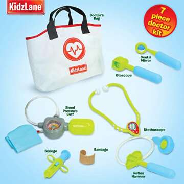 Kidzlane Doctor Kit for Toddlers 3-5 with Stethoscope