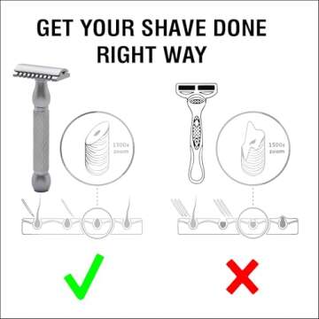 Pearl Shaving Double Edge Close & Open Comb Safety Razor for Men (Hammer) Made from 100% Brass -Reus...