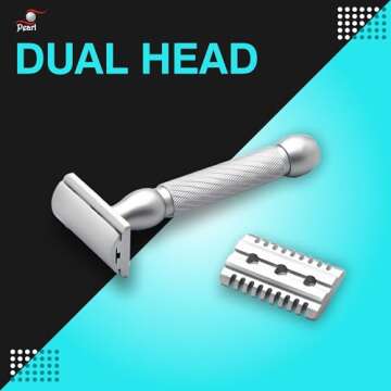 Pearl Shaving Double Edge Close & Open Comb Safety Razor for Men (Hammer) Made from 100% Brass -Reusable,Classic & Traditional Shaving Kit for Men |Men's Shaving Razor for Gift