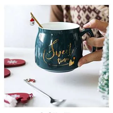 Stainless Steel Christmas Coffee Spoons Set with Charms