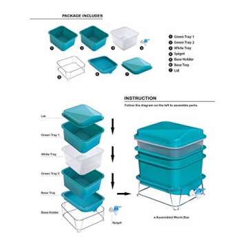 4-Tray Worm Compost Kit