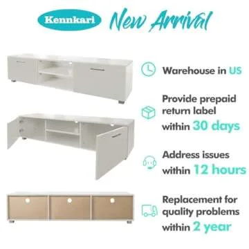 Kennkari TV Stand for 50 55 60 65 70 75 Inch TV Entertainment Center for Living Room TV Table Modern...