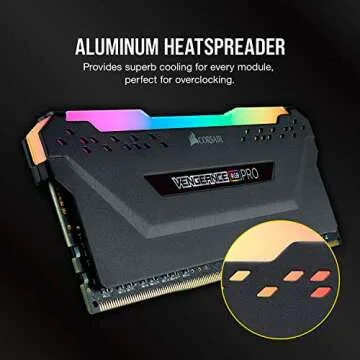 CORSAIR VENGEANCE RGB PRO DDR4 RAM 16GB (2x8GB) 3200MHz CL16-18-18-36 1.35V Intel AMD Desktop Computer Memory - Black (CMW16GX4M2C3200C16)