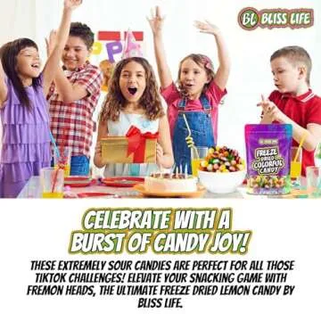 Bliss Life Freeze Dried Lemon Candy, Sour Crunchy Sweet, For Parties, Classroom, Office, Goodie Bags, Snack for Kids Variety of Flavors (10oz)