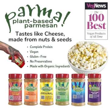 Parma! Plant-Based Parmesan Cheese | Vegan Shredded Parmesan | Cheese Alternative | Lactose Free Sea...