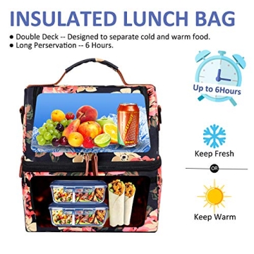 Stylish LOKASS Lunch Bag Double Deck Insulated Cooler