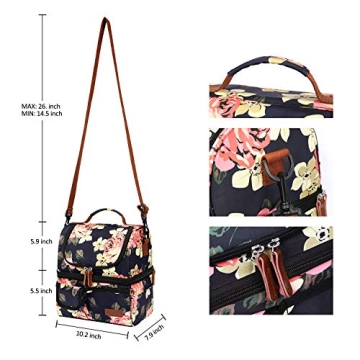 Stylish LOKASS Lunch Bag Double Deck Insulated Cooler