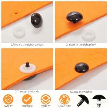 MUCUNNIA 24pcs 30mm Upgraded Safety Eyes for Crocheting Crochet Amigurumi Eyes for Crochet Animals with Washers Craft Doll Eyes Stuffed Animal Eyes for Crafts Surface Coating Without Scratches