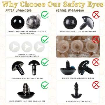 MUCUNNIA 24pcs 30mm Upgraded Safety Eyes for Crocheting Crochet Amigurumi Eyes for Crochet Animals with Washers Craft Doll Eyes Stuffed Animal Eyes for Crafts Surface Coating Without Scratches