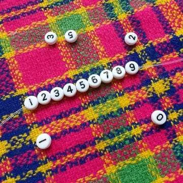 Amaney 500pcs White Acrylic Number Beads 7x4mm Mixed Number Beads Acrylic Plastic Round Shape Loose Beads