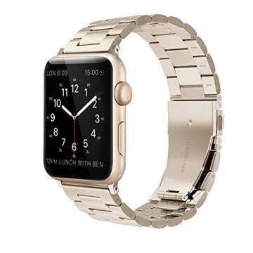 Simpeak Business Band Compatible with Apple Watch Series 10(42mm) Series 9 8 7 (41mm) 6 SE 5 4 (40mm) 3 2 1 (38mm), Women Men Stainless Steel Band Strap Compatible with iWatch 42mm 41mm 40mm 38mm