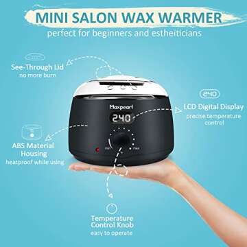 Maxpearl Home Digital Waxing Kit - 7 Packs of Hard Wax Beads for All Over Body Hair Removal + Digita...