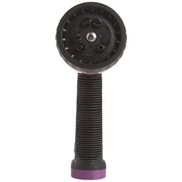 Dramm Revolver Heavy Duty 9 Pattern Quick Click Adjustable Garden Hose Spray Nozzle with Trigger Style Handle, for your Car, Boat, Deck, Sidewalk, Flowers and Young Trees, Berry