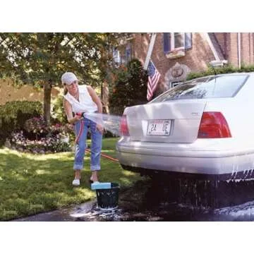 Dramm Revolver Heavy Duty 9 Pattern Quick Click Adjustable Garden Hose Spray Nozzle with Trigger Style Handle, for your Car, Boat, Deck, Sidewalk, Flowers and Young Trees, Berry