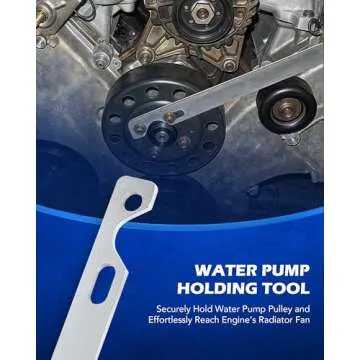 Orion Motor Tech Fan Clutch Wrench Set with 32mm Nut and Water Pump Pulley Holder for BMW E34 E36 E39 E46 E90, 2pc, Silver