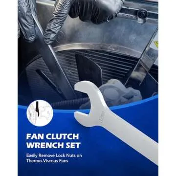 Orion Motor Tech Fan Clutch Wrench Set with 32mm Nut and Water Pump Pulley Holder for BMW E34 E36 E39 E46 E90, 2pc, Silver