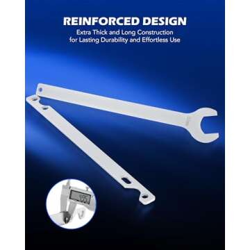 Orion Motor Tech Fan Clutch Wrench Set with 32mm Nut and Water Pump Pulley Holder for BMW E34 E36 E39 E46 E90, 2pc, Silver