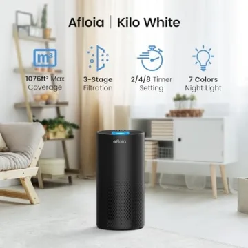 Afloia Air Purifier for Home Up to 1076 Ft² with 7 Colors