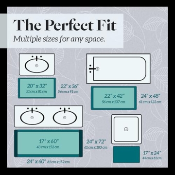 Genteele Bath Mat - Non Slip Grey Memory Foam Rug - 17" x 24"