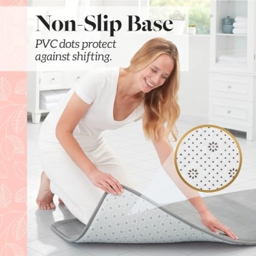 Genteele Bath Mat - Non Slip Grey Memory Foam Rug - 17" x 24"