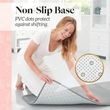 Genteele Bath Mat - Non Slip Grey Memory Foam Rug - 17" x 24"