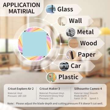 AHIJOY Pastel Adhesive Vinyl Bundle 15 Pack 12"x12" Pale/Light Colors Permanent Vinyl Sheets for Silhouette Cameo,15 Matte Colors