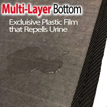 iPrimio Large Cat Litter Trapper Mat with Exclusive Urine/Waterproof Layer - Cat Litter Mat - Larger Holes with Urine Puppy Pad Option for Messy Cats - Soft on Paws and Light - 30" x 23" (Black Color)