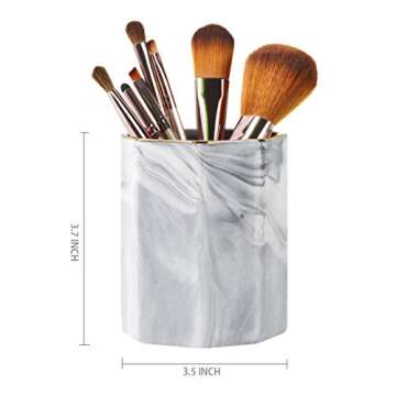 WAVEYU Pen Holder, Pencil Holder, Marble Desk Organizer Cute, Durable Ceramic Pencil Cup, Decorative...