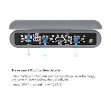 MAXCAM Power Triple Battery Charger for GoPro HERO12/HERO11/HERO10/HERO9 Enduro Battery Black