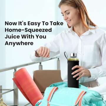 Chef's Star Glass Bottles, Stainless Steel Cap with Wrist Strap, for Drinks, Juice, 16 oz, Pack of 6