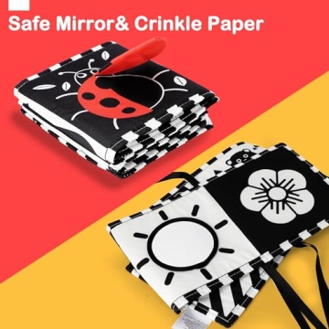 Black and White Baby Toys for Newborn Visual Stimulation