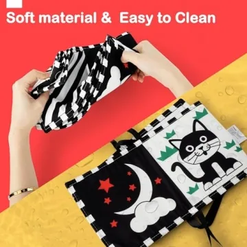 Black and White Baby Toys for Newborn Visual Stimulation