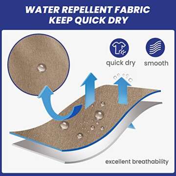 maamgic Mens 7" Stretch Swim Trunks Quick Dry Mesh Lining Swimwear Bathing Suits Solid Khaki Large