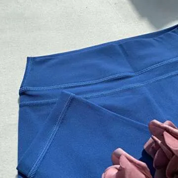 TomTiger Yoga Pants for Women 25''- High Waist Workout Leggings Tummy Control Butt Lifting Booty Tights 7/8 (Classic Blue,XS)