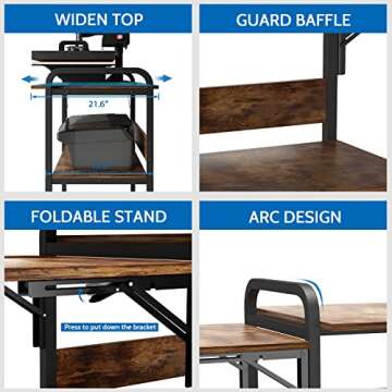 PUNCIA Movable Heat Press Table for DIY Sublimation