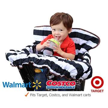 Lumiere Baby Shopping Cart Cover for Baby and Toddler - 2-in-1 Baby High Chair Cover | 360 Full Protection，Patented Roll-in Style Pouch，Universal Fit，Machine Washable. Great Gift Ideas for Mom