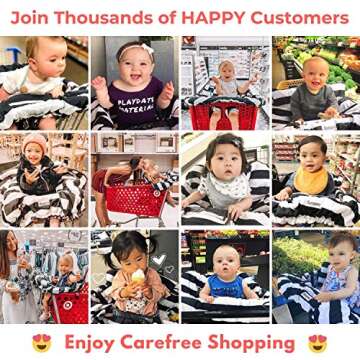 Lumiere Baby Shopping Cart Cover for Baby and Toddler - 2-in-1 Baby High Chair Cover | 360 Full Protection，Patented Roll-in Style Pouch，Universal Fit，Machine Washable. Great Gift Ideas for Mom