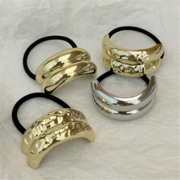 papasgix 9 PCS Metal Hair Ties for Stylish Hair Accessories