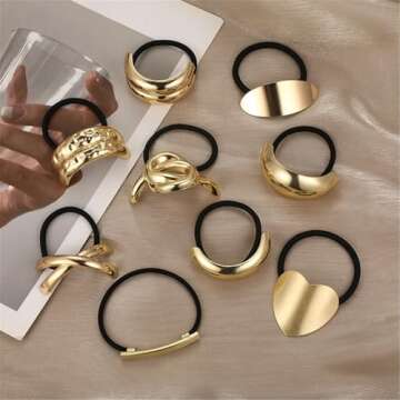 papasgix 9 PCS Metal Hair Ties for Stylish Hair Accessories