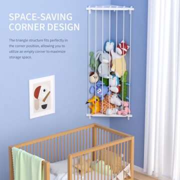 Space-Saving Stuffed Animal Storage Solution for Kids